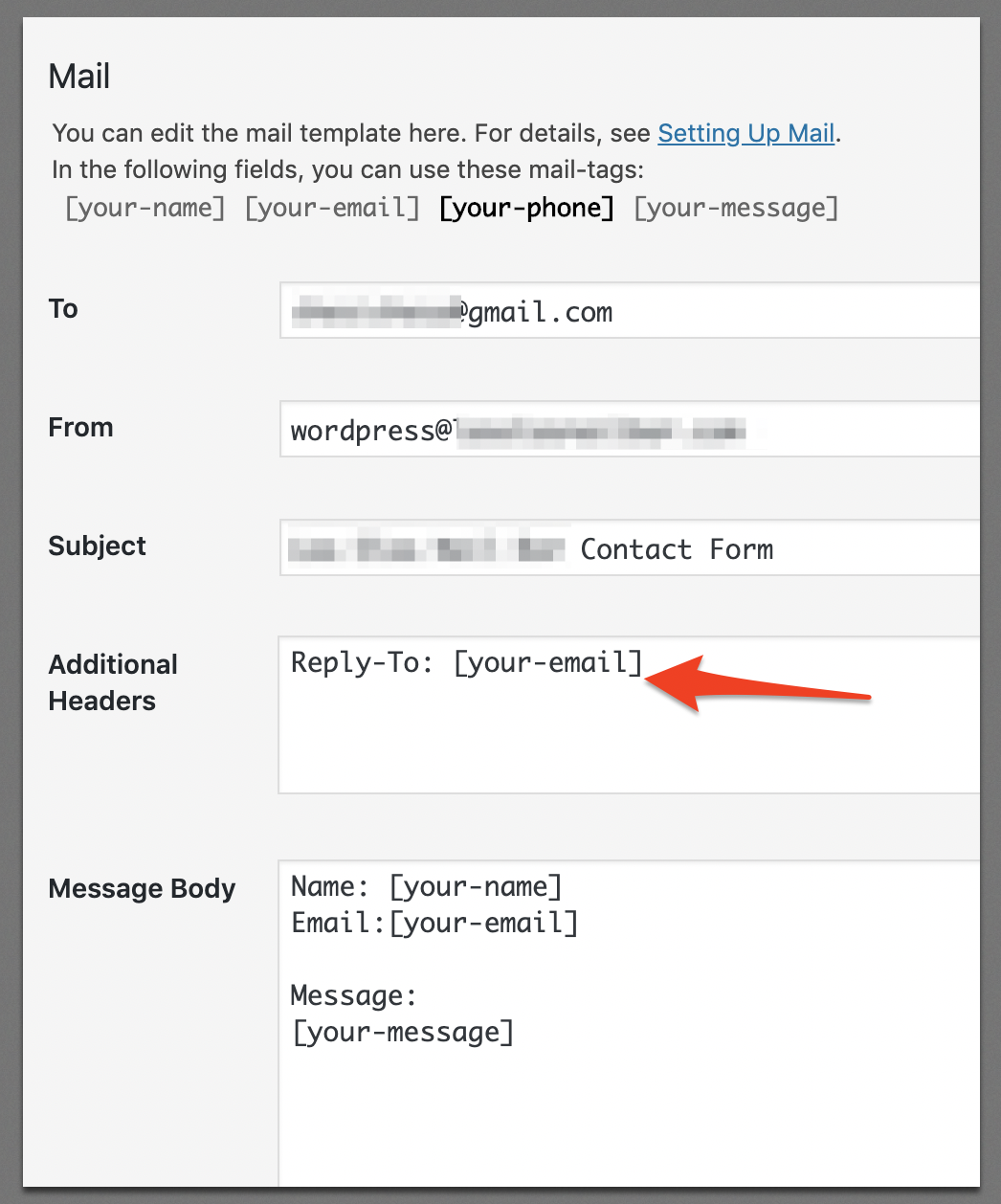 reply to your email contact form 7 error